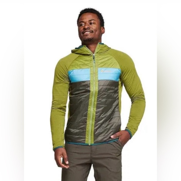 Cotopaxi Men's XL Capa Hybrid Insulated Hooded Jacket Green Grey Cedar Iron NWT - Picture 9 of 14